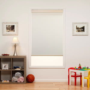 motorized openness roller shades in a living room window