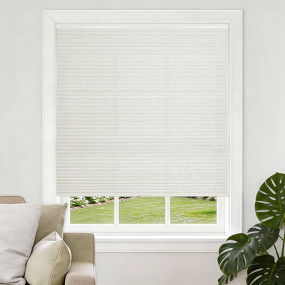 no drill natural linen thermal insulated cellular shades-light filtering-color-white