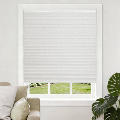 no drill natural linen thermal insulated cellular shades-blackout-color-white