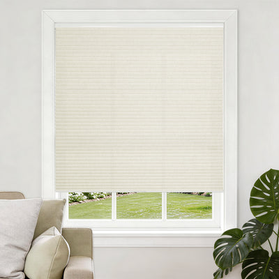 no drill natural linen thermal insulated cellular shades-light filtering-color-cream