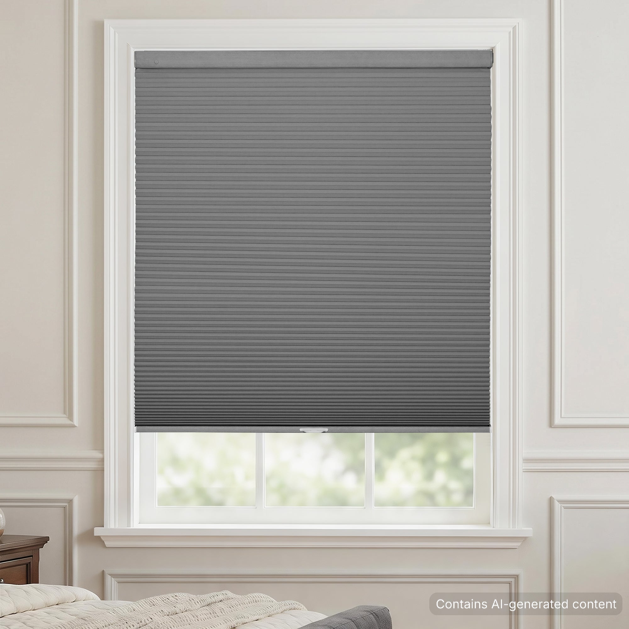 no drill fabric wrapped cellular shades-blackout-color-charcoal gray