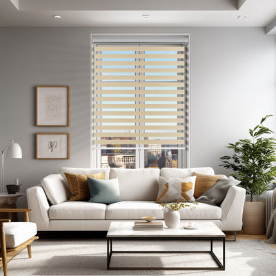 light filtering dopamine versatile scene zebra shades in a living room