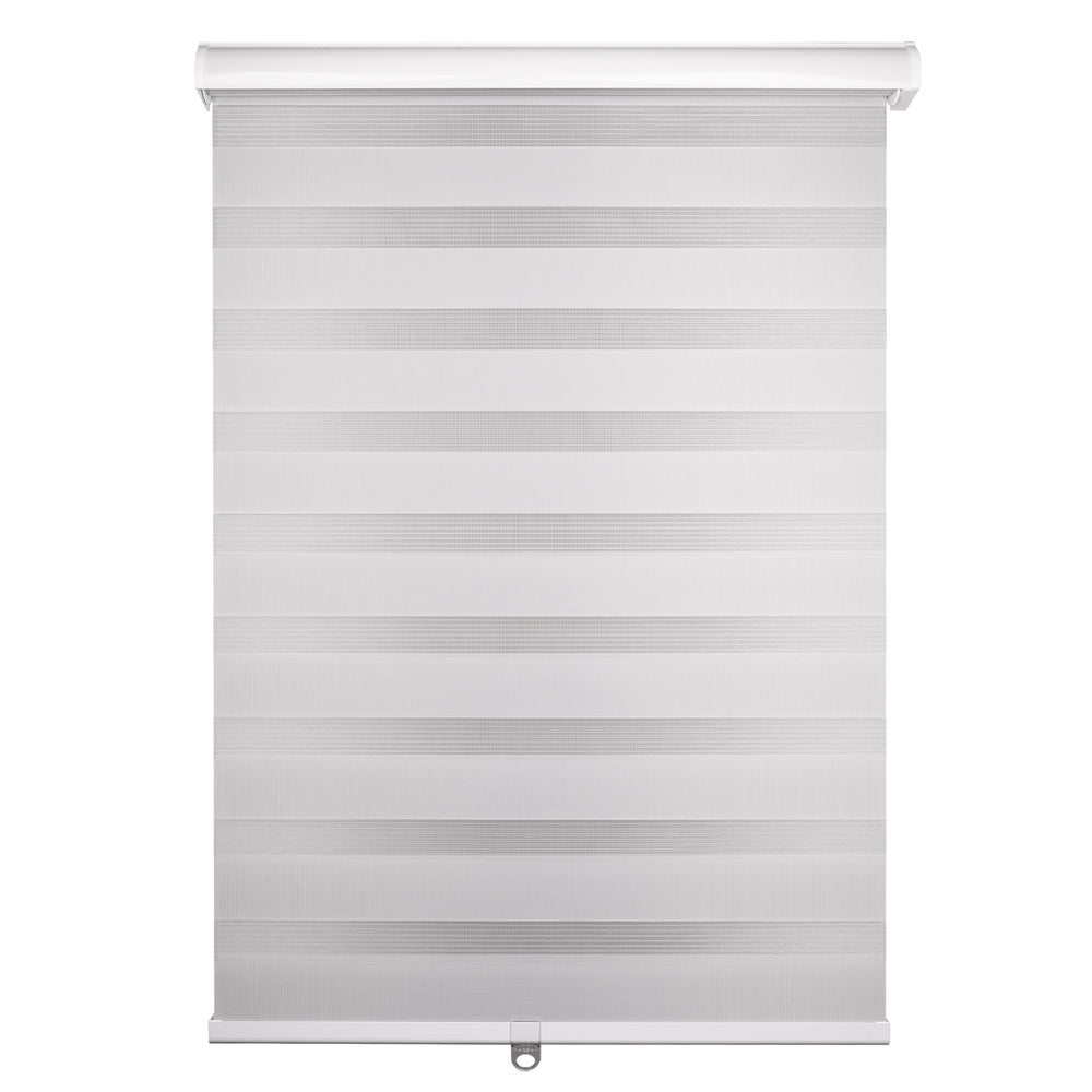 cordless semi sheer polyester zebra shades - signal white