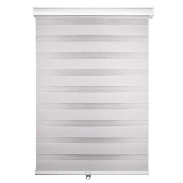 cordless semi sheer polyester zebra shades - signal white