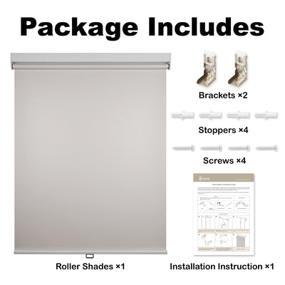 blackout waterproof bathroom roller shades packaging