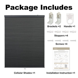 cordless blackout cellular shades packaging