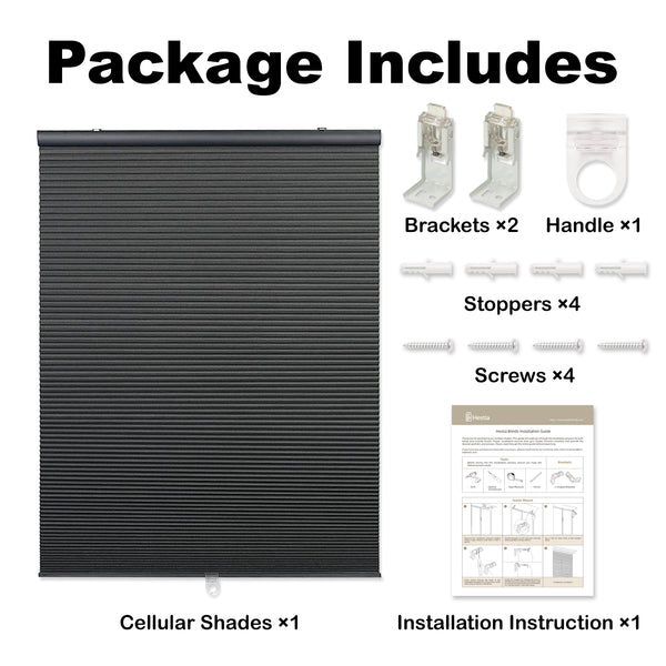 cordless blackout cellular shades packaging