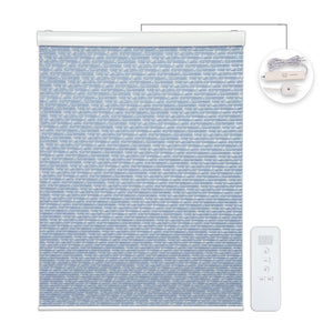motorized blackout cellular shades - light blue