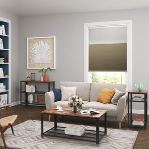motorized day and night cellular shades in a living room