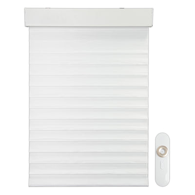motorized light filtering elegant soft light shangri-la shades sheer shades - signal white