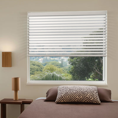 motorized light filtering elegant soft light shangri-la shades sheer shades for bedroom