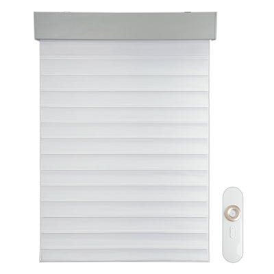 motorized room darkening stylish design shangri-la shades - silver grey
