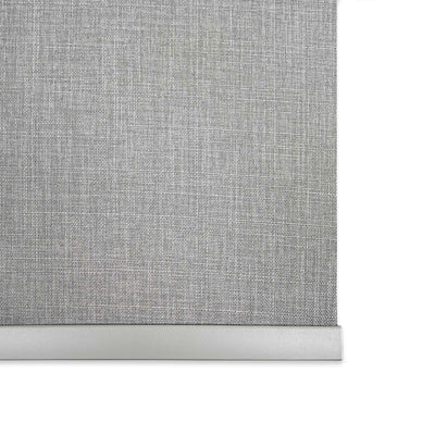 motorized blackout linen-like solar roller shades edge features