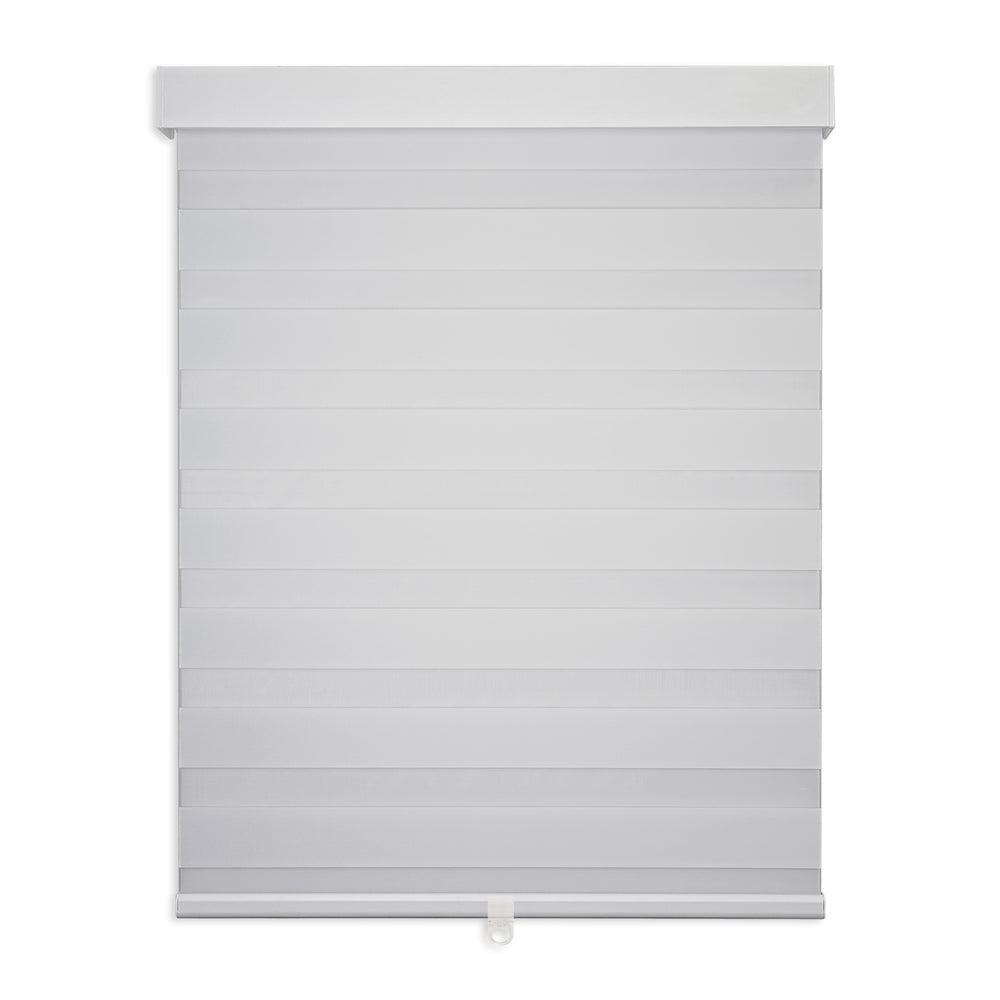cordless light filtering zebra shades in a kitchen