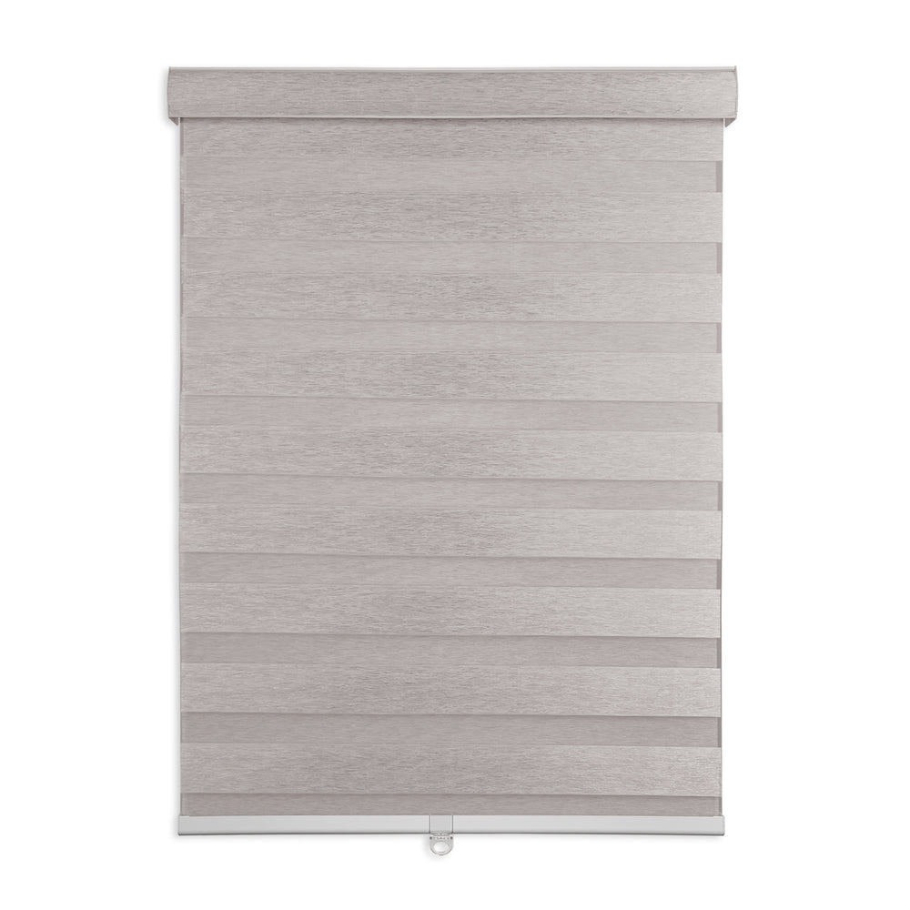 cordless light filtering polyester zebra shades in a bathroom