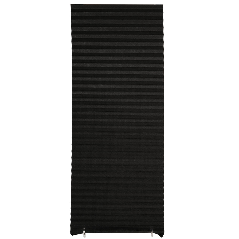 no-drill blackout pleated paper shades - signal black