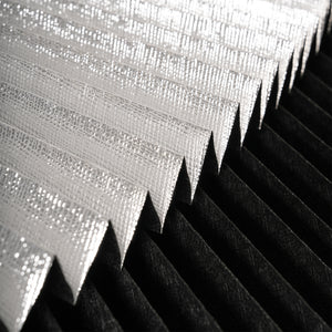 no-drill blackout pleated paper shades aluminum foil coating