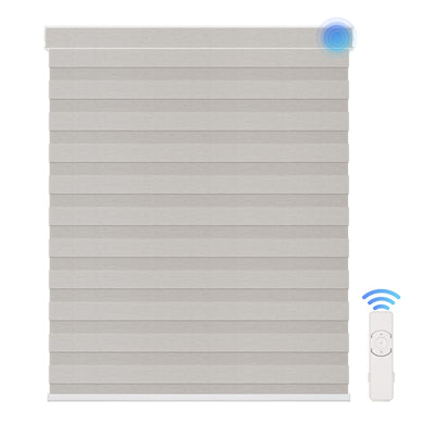 motorized light filtering linen-like bathroom zebra shades