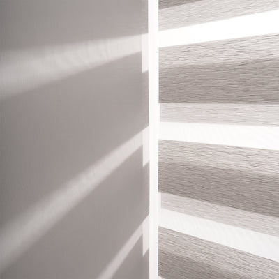 motorized light filtering linen-like bathroom zebra shades side features