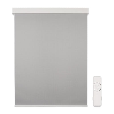 motorized light filtering waterproof kitchen roller shades - silver gray
