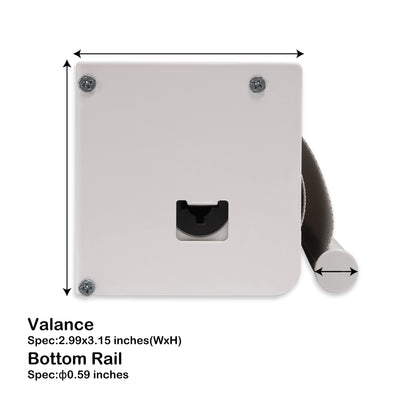 motorized light filtering waterproof kitchen roller shades valance and bottom rail