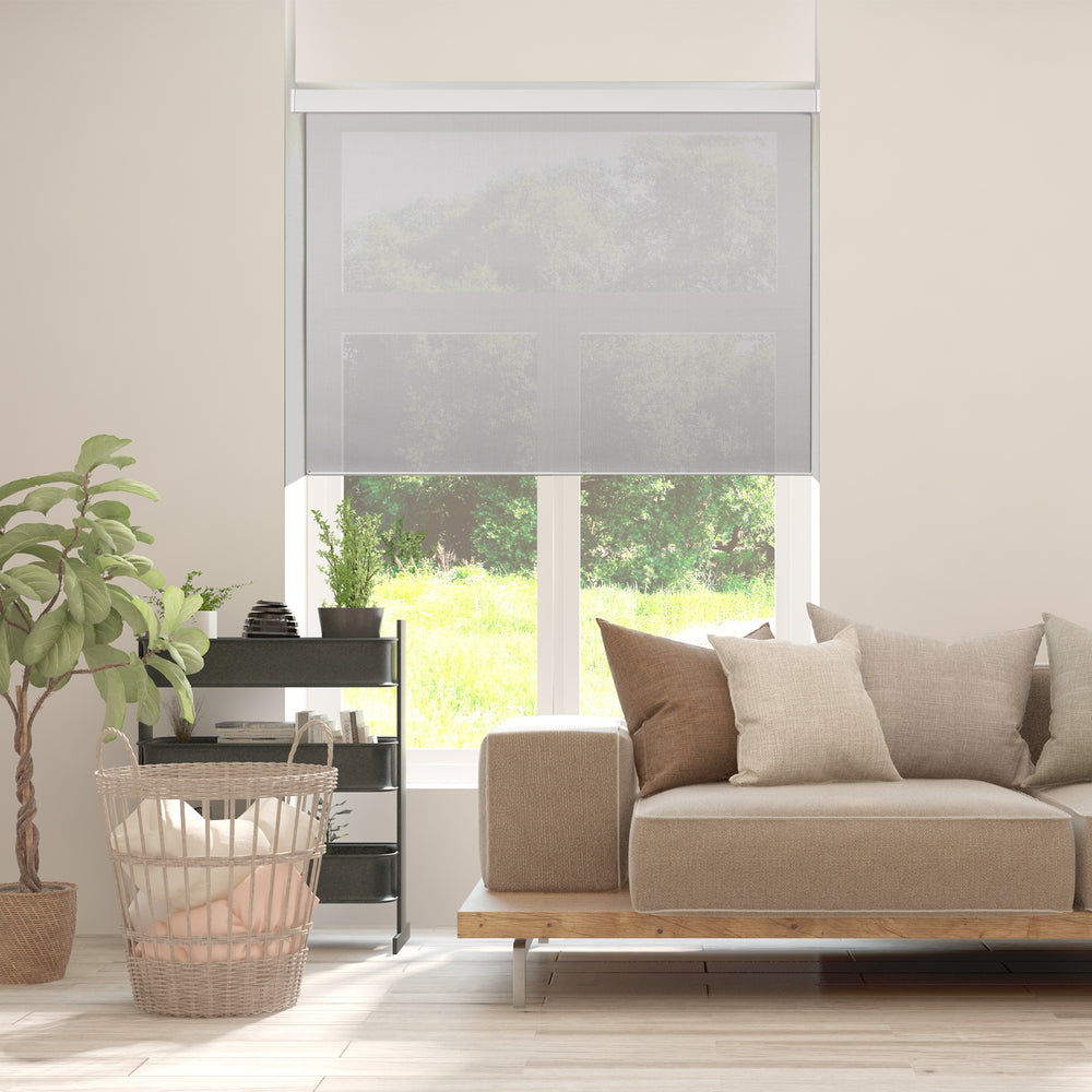 motorized room darkening waterproof roller shades with the emitter and charging wire