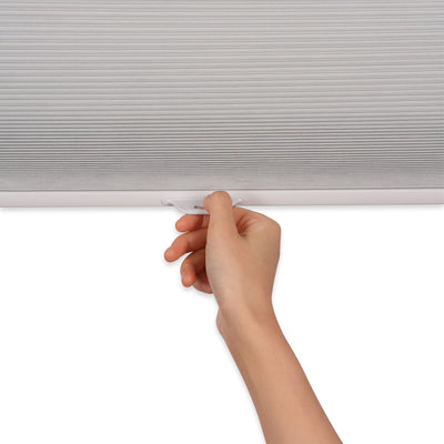no-drill blackout thermal insulated cellular shades with handle details