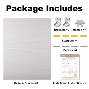 cordless blackout cellular shades for indoor windows packaging