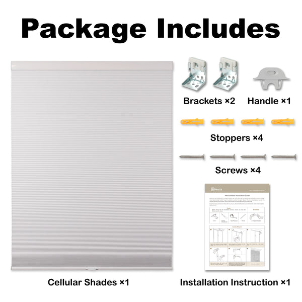 cordless blackout cellular shades for indoor windows packaging