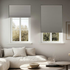 cordless blackout cellular shades for indoor windows in a living room
