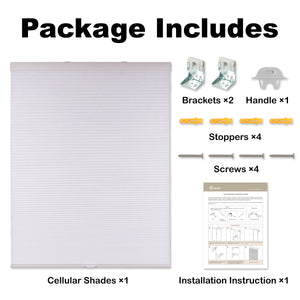 cordless light filtering cellular shades for indoor windows packaging
