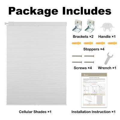 no-drill light filtering thermal insulated cellular shades packaging