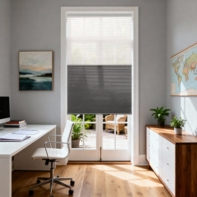 no-drill day and night energy saving cellular shades for study room doors
