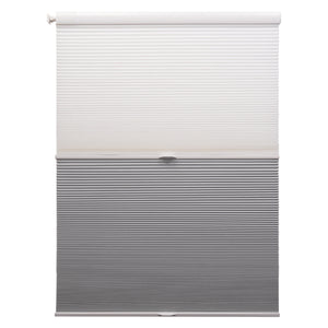 cordless no-drill day and night cellular shades - signal white and pearl dark gray