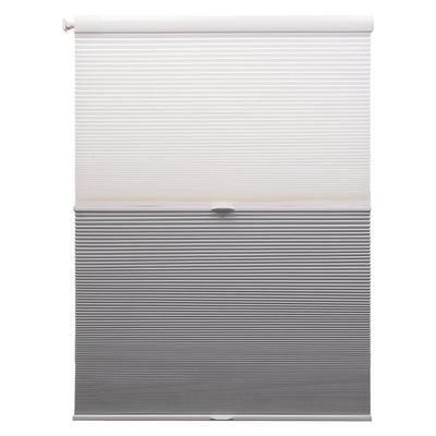 no-drill day and night energy saving cellular shades - signal white and pearl dark gray