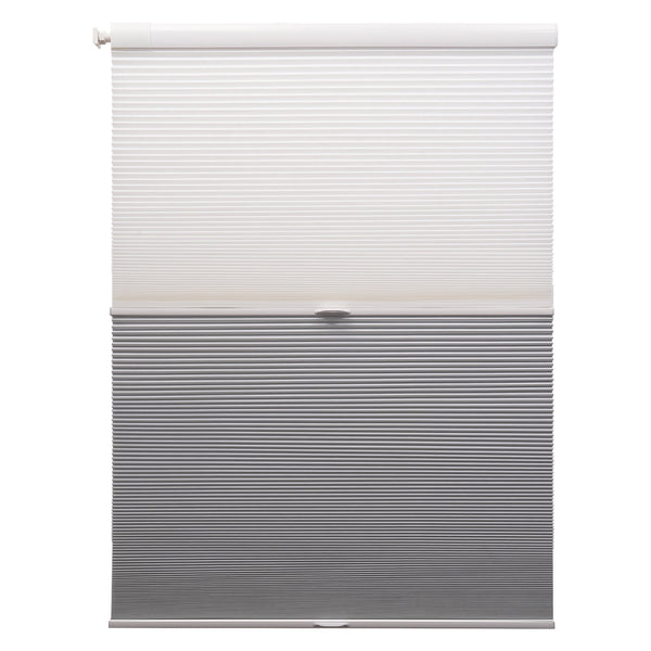 cordless no-drill day and night cellular shades - signal white and pearl dark gray
