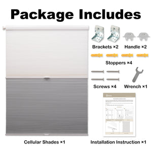 cordless no-drill day and night cellular shades packaging