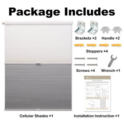 no-drill day and night energy saving cellular shades packaging