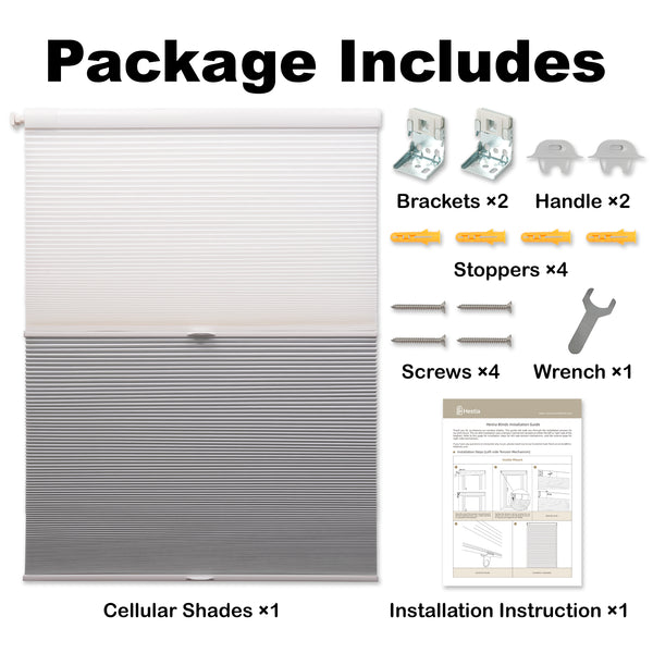 cordless no-drill day and night cellular shades packaging