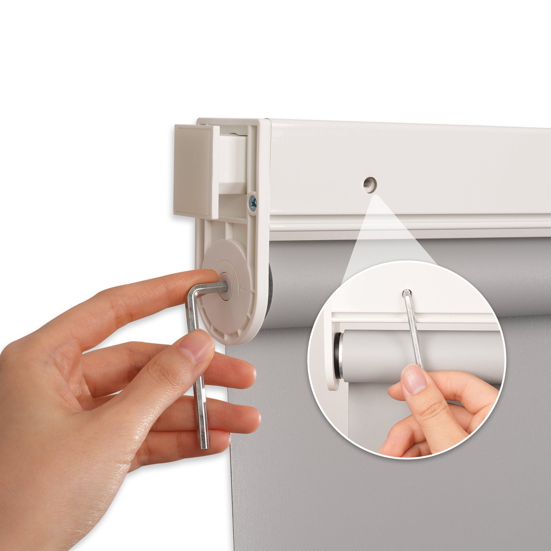 no-drill cordless blackout roller shades with no-drill details
