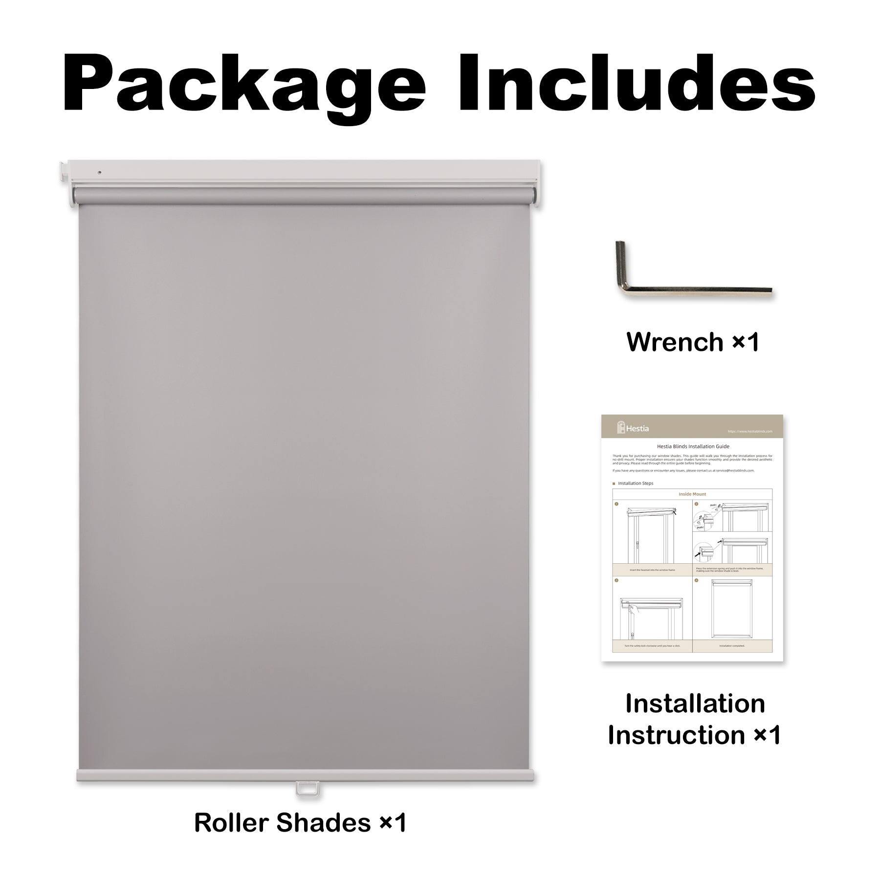 no-drill cordless blackout roller shades packaging