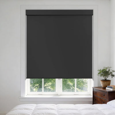 No-Drill Blackout Roller Shades with Fabric Valance | Hestia Blinds
