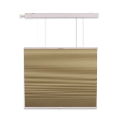 no-drill cordless top down bottom up cellular shades partially open from the top