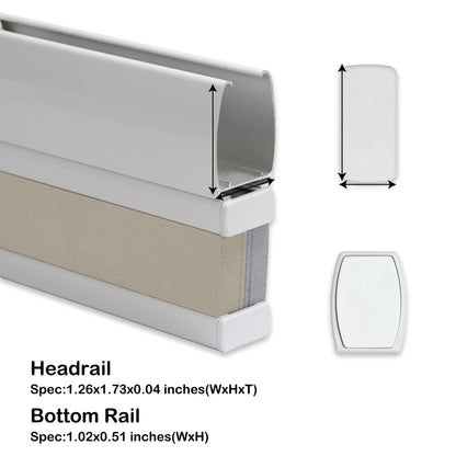 no-drill light filtering top down bottom up cellular shades top rail end cap