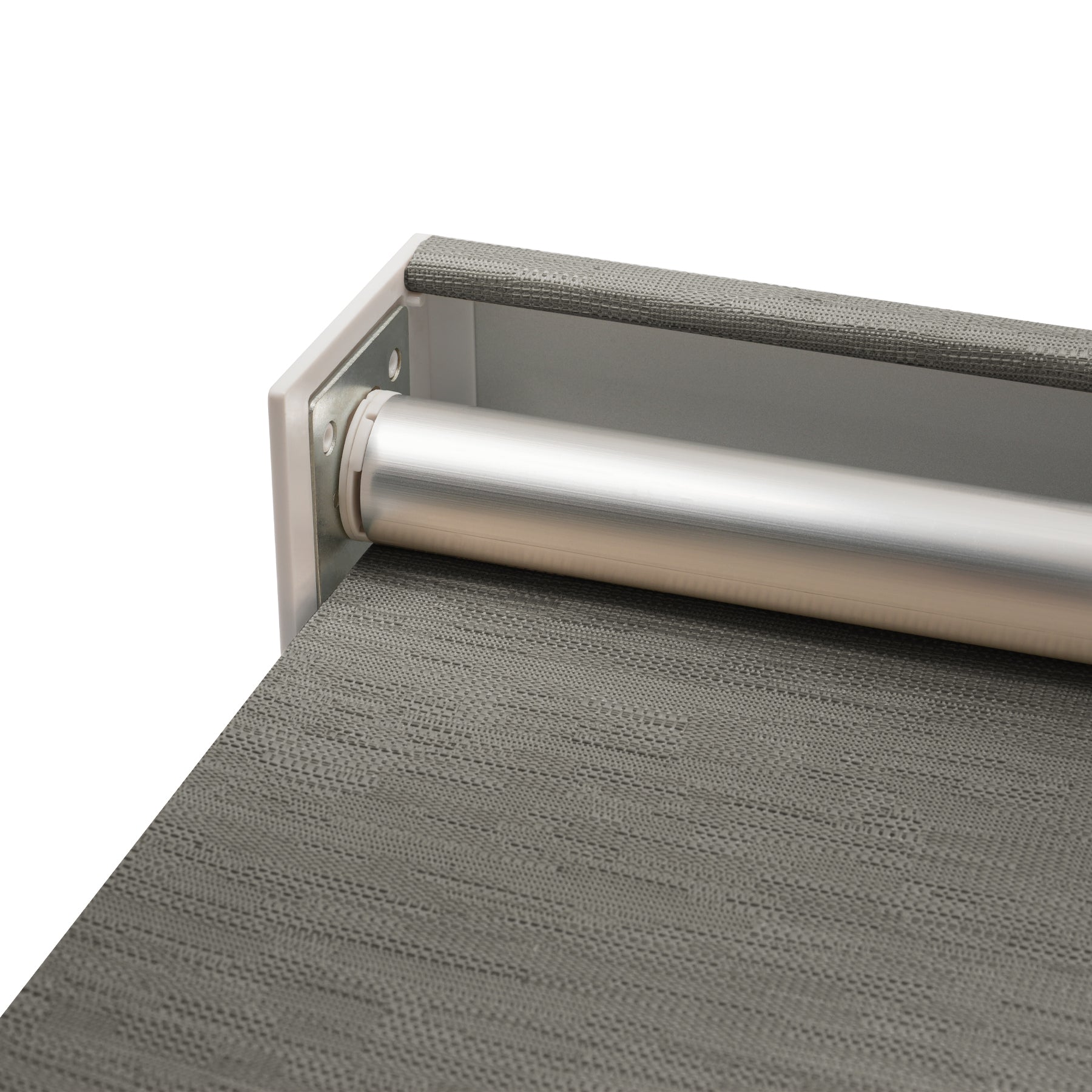 cordless light filtering roller shades with fabric-wrapped cassette — tube