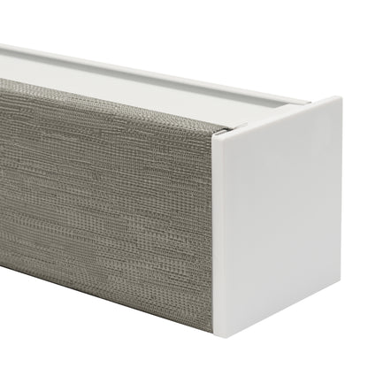 cordless light filtering roller shades with fabric-wrapped cassette — end cap