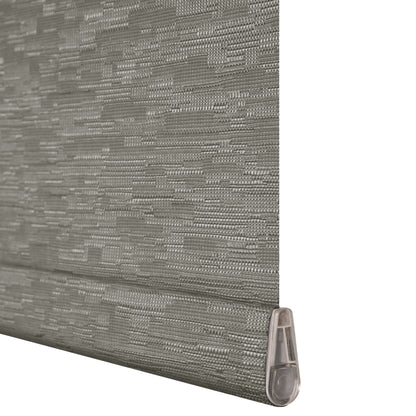 cordless light filtering roller shades with fabric-wrapped cassette — bottom rail