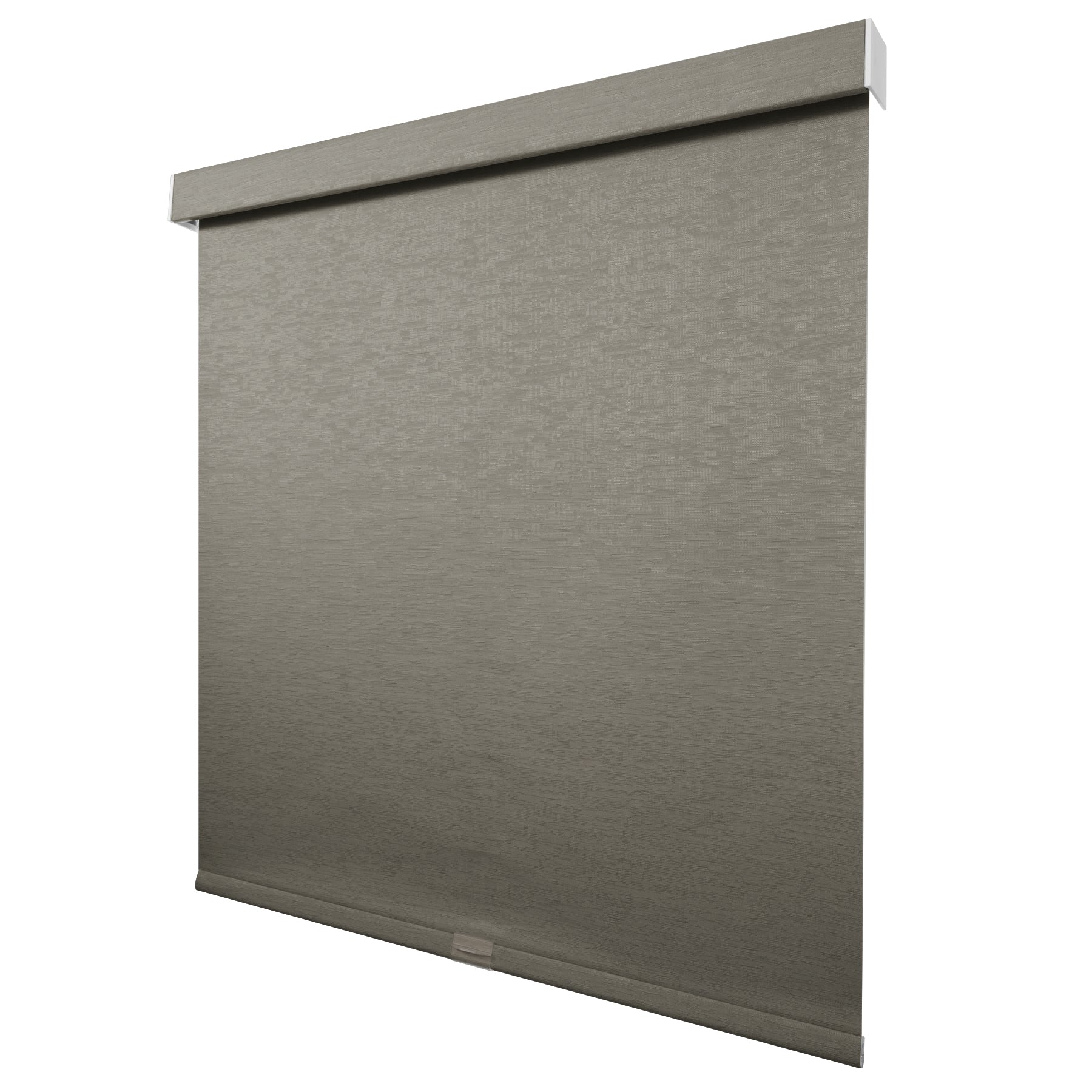 cordless light filtering roller shades with fabric-wrapped cassette — side view