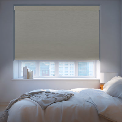 blackout natural linen thermal insulation roller shades for bedroom