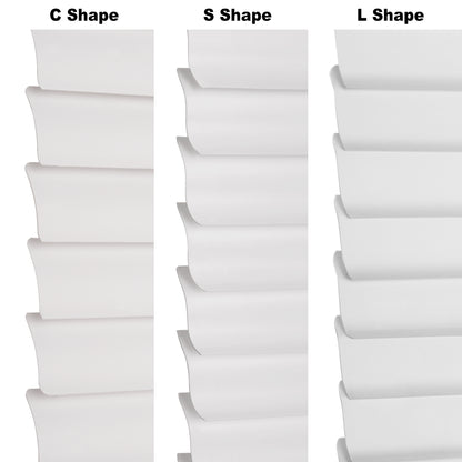 1 inch cordless no drill room darkening pvc blinds in different slat shapes